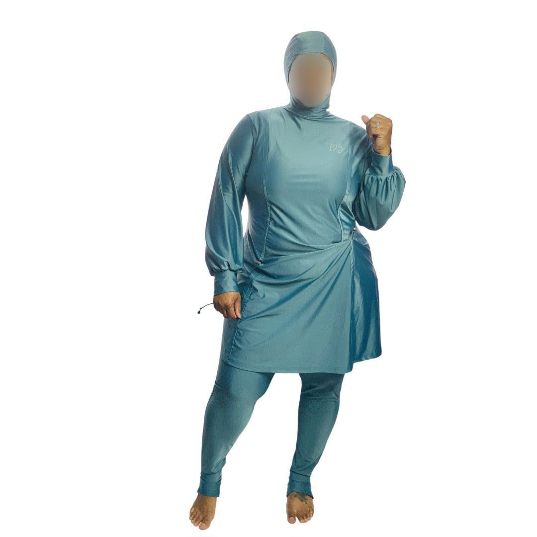 Dream Blue 2pc Burkini w/Stirrup Leggings