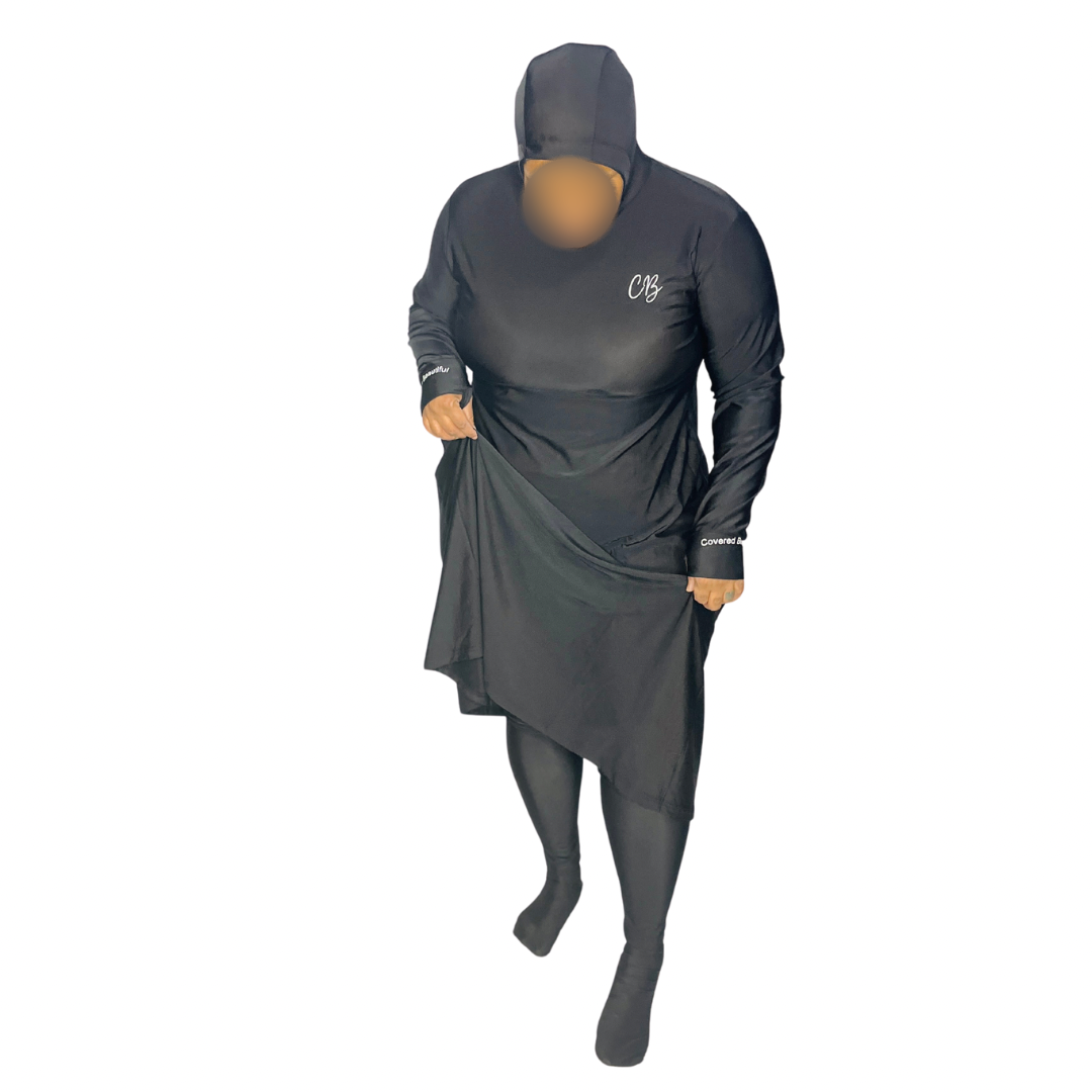 MuHa Black 3pc Burkini / Swim Socks Included